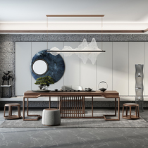 New Chinese tea table and chair combination Zen solid wood tea table Kung Fu tea art table Tea room tea table Ebony wood customization