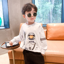 Boys t-shirt spring and autumn 2021 new cotton cartoon large childrens baby long-sleeved top t-shirt base shirt