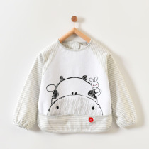 More than rabbit spring and autumn waterproof fan chuan yi baby apron baby eat gown bib long sleeve blouse 6-1 8 yue winter