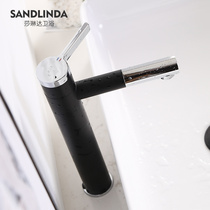 Rotary matte black Nordic wash basin faucet home toilet washbasin Basin hot and cold tap