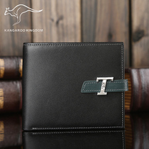 2021 New Kangaroo Wallet Mens Short Leather Mens Wallet Banker Students Head - Level Buffalo