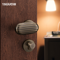 Yaku Door Lock Indoor Room Door Lock Solid Wood Bedroom Silent Magnetic Suction American Split Minimalist Bronze Door Lock