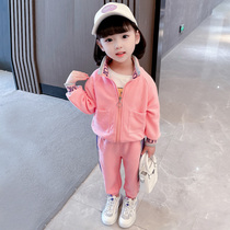 Girl Clothing Trendy Suit Foreign Pisses Women Baby Sports Nets Red Spring Autumn Season Children Fried Street Jersey letters Two sets