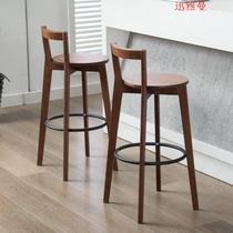 Bar chair simple creative solid wood high stool log bar stool minimalist American retro home restaurant bar chair