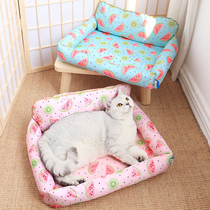 Cool watermelon nests Four Seasons universal cat mat summer removable cat bed Japanese cold dog bed Kennel