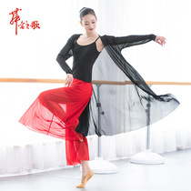 Classical dance practice Gongfu blouses female adults Modern Square Dance costumes Long style dance clothes Loose Cardiovert clothing