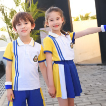 Kindergarten garden clothing cotton Primary School students summer childrens school uniform short sleeve sportswear class sportswear color set