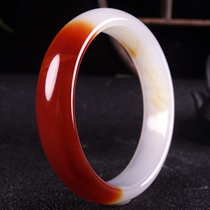 Collectible red and white material 58 inner diameter agateAll over the country jade bracelet hz01249 G