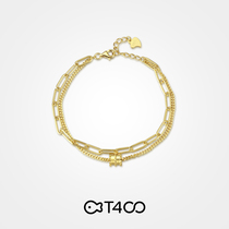 T400 small waist couple bracelet female sterling silver gold double ins niche design tide birthday gift for girlfriend