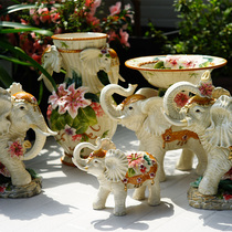 Teething Nose Elephant Nose Elephant ceramic Elephant Ornament TV Cabinet Thai Customs Furnishing Artwork Modern Brief