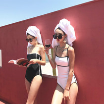 Korean net red with the same temperament one-piece sexy bikini size chest gathered to cover the belly to show thin hot spring swimsuit woman