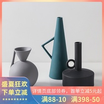 Modern simple ceramic pot-shaped vase flower arrangement Flower vase Creative living room decoration Light luxury ornaments INS wind