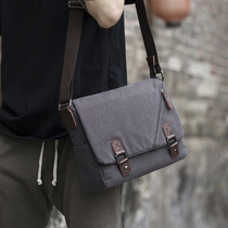 Simple multifunctional messenger bag mens fashion magnetic buckle shoulder bag retro shoulder bag large capacity canvas backpack