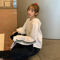 Hooded sweater women Spring thin model 2021 new popular loose Korean version of bf lazy wind pullover foreign gas ins tide