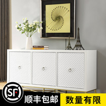 Neoclassical entrance cabinet solid wood Nordic furniture dining side cabinet shoe cabinet foyer iron wood decorative cabinet custom X039