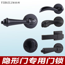 Special offer invisible door lock background door lock single-sided dark lock Black indoor split lock American pastoral door handle 5 styles