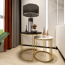Italian Light Lavish Living Room Sofa Edge A Few Rockboards Small Tea Table Corner A Few Marble Side Tables Modern Minima Small Round Table