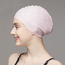 2021 new net red silicone swimming cap waterproof ear protector increase long hair no head comfortable adult hot spring swimming cap