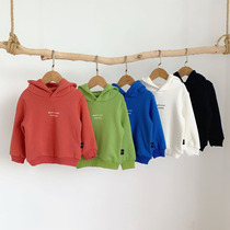 Sensibility Chenchen mother and baby childrens clothing boys plus velvet sweater autumn and winter 2020 new childrens baby bottoming shirt hooded