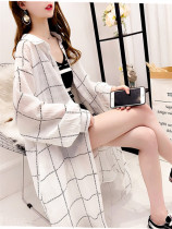 Very Fairy sunscreen clothing women Summer thin model 2021 New Korean version of long plaid jacket long sleeve loose shirt