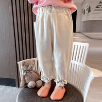 Girl Pants Spring Autumn Clothing Children Foreign Air Trendy 2022 New Outwear Korean Sports Long Pants Baby Casual Pants