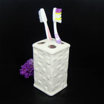 Ceramic toothbrush holder embossed mesh creative pen holder cosmetic pen holder small handle toothbrush cup