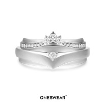 Van VOW ONESWEAR Paris wedding ring IN THE snow Wedding ring custom love 18K GOLD PLATINUM COUPLE RING