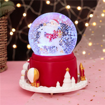 Christmas children presents Santa Claus music box Water crystal ball voice-controlled glow spinning Snow little girl gift