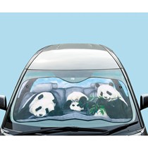 Domestic Spot Japan Finarie Dreams YOu MORE Parenting Panda Family Car Sun Shield Front Shield >
