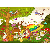 (The bottom price is missing) The new generation of national tide artist MollySu (Forest Gathering) limited edition print decoration
