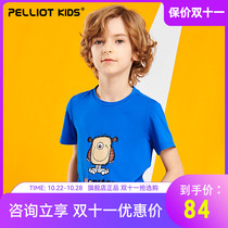 Bethi and outdoor childrens T-shirts for boys and girls Summer collar quick-drying clothes fashion print sports fast-drying clothes short sleeves