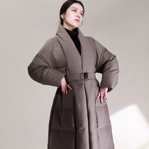 NZ weighs in for fine spinning wool stand with long section thickened white goose down down suede woman 2021 Winter new