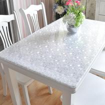Soft glass non-slip heat insulation thickened dining table transparent table mat long table pvc tablecloth waterproof and anti-oil free