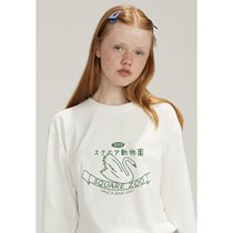 square houlest blue thin letter print long sleeve womens coat spring and autumn student casual loose sweater