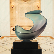 Matte round gradient ornaments synthetic resin sculpture abstract ornaments hotel lobby hall model room desktop