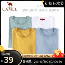 (Clearance) Camel summer mens short-sleeved T-shirt printing half-sleeved clothes summer boys solid color round neck mens T