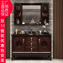 Bathroom new Chinese bathroom cabinet combination floor hand washing basin cabinet solid wood toilet Nordic wash table customization