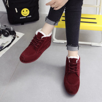 2022 Winter new womens shoes Insurges 100 hitchhiking Korean version of pregnant women cotton shoes plus suede warm short boots womens boots women