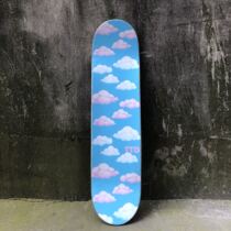 Sweet skateboard sandpaper clouds old flower butterfly black and white grid stomata west sand double warp longboard sandpaper