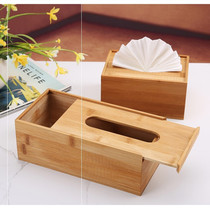 Large thick toilet paper paper box office solid wood toothpick box toilet paper household wooden bamboo tissue box