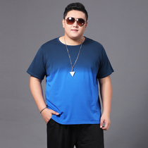 Large gradient cotton short sleeve T - shirt to weigh up 5XL fat