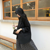 Crab Alley big brother Kuo West Korean casual small suit 2021 early spring loose and wild hanging heavy texture suit female