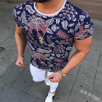 Short sleeve men's T-shirt leisure trend men's summer print