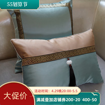 Pure color back grain red wood sofa cushions waist pillow headboard big backrest cover New Chinese hug pillow cover core leaning against waist pillow