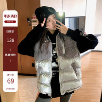 (Photographed five fold) Cotton suit waistcoat Waistcoat Women Wear kan Shoulder Vest Short loose Korean version down Horse Jacket Jacket