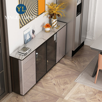 Light luxury ultra-thin dining side cabinet 30cm modern simple living room storage entrance cabinet against the wall kitchen very narrow rock board side cabinet