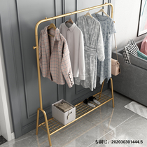 Light luxury clothes rack Floor folding indoor clothes rack Balcony bedroom clothes rack Household simple cool clothes single rod type