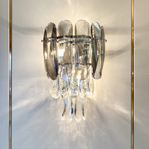Hong Kong-style light luxury post-modern crystal wall lamp living room background wall aisle lamp personality creative bedroom bedside wall lamp