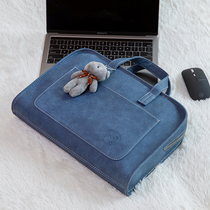 Laptop bag Large capacity multi-function suitable for Huawei 13 3-inch Korean version of the fashion good-looking Apple Lenovo Xiaoxin air14 crossbody Xiaomi one shoulder female Dell 15 6 shockproof protection bag