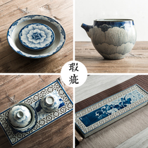 Jingdezhen original tea set Cover bowl tea cup tea tray special treatment products leak defects special ceramic kung fu tea set